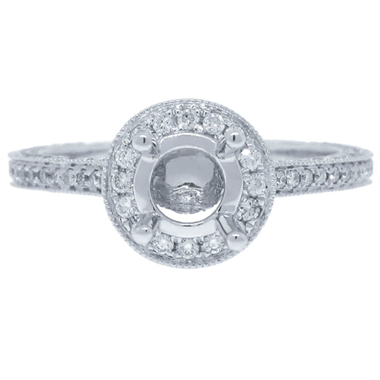 0.68ct 18k White Gold Diamond Semi-mount Ring