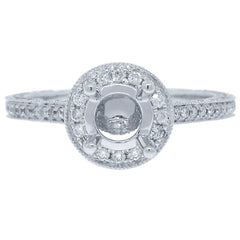 0.68ct 18k White Gold Diamond Semi-mount Ring