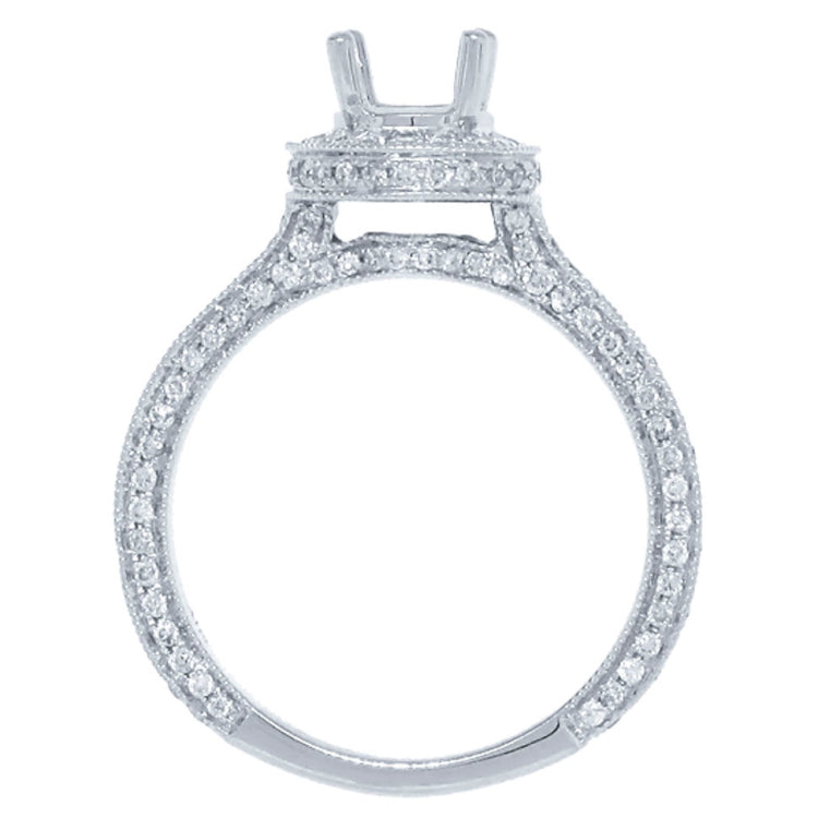 0.68ct 18k White Gold Diamond Semi-mount Ring