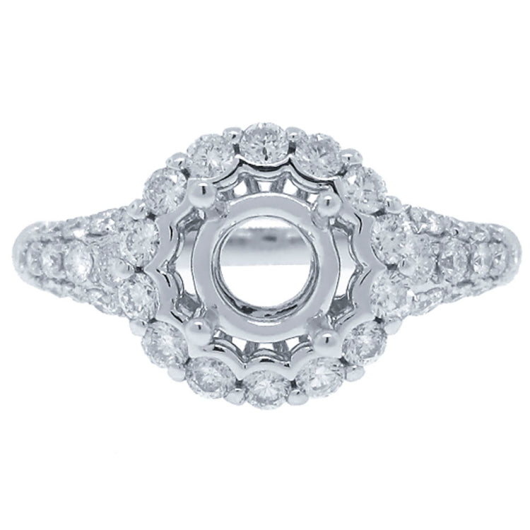 0.87ct 18k White Gold Diamond Semi-mount Ring