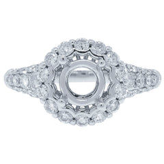 0.87ct 18k White Gold Diamond Semi-mount Ring