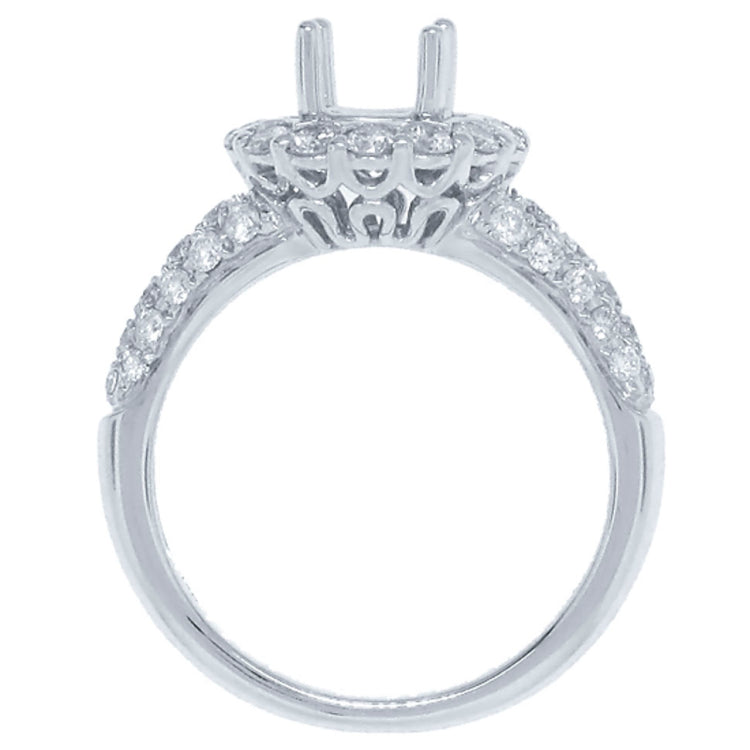 0.87ct 18k White Gold Diamond Semi-mount Ring