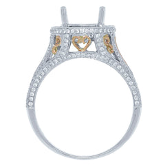 0.43ct 18k Two-tone Rose Gold Diamond Semi-mount Ring