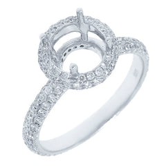 1.01ct 18k White Gold Diamond Semi-mount Ring