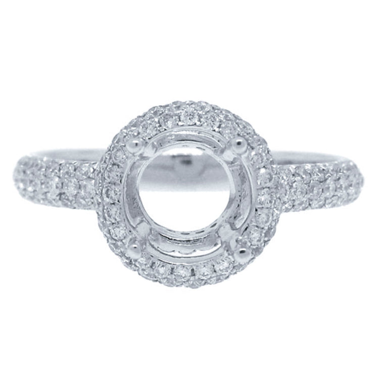 1.01ct 18k White Gold Diamond Semi-mount Ring
