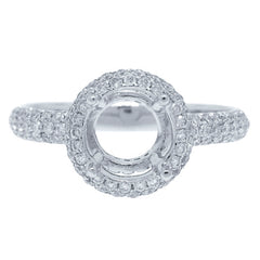 1.01ct 18k White Gold Diamond Semi-mount Ring