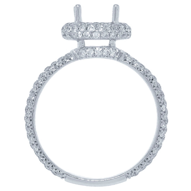 1.01ct 18k White Gold Diamond Semi-mount Ring