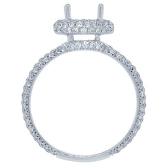 1.01ct 18k White Gold Diamond Semi-mount Ring