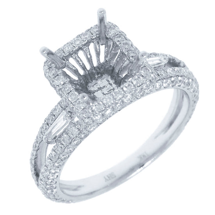 1.24ct 18k White Gold Diamond Semi-mount Ring