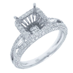 1.24ct 18k White Gold Diamond Semi-mount Ring