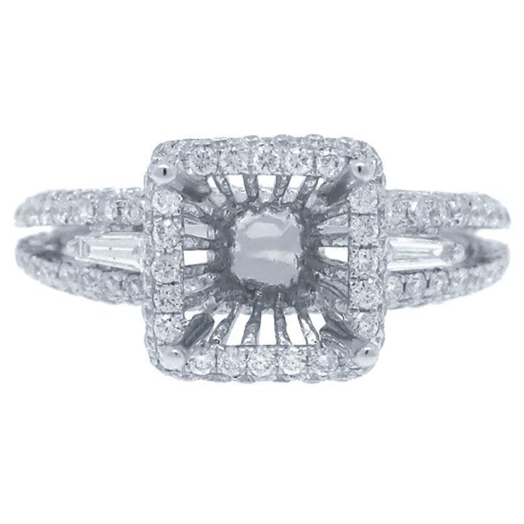 1.24ct 18k White Gold Diamond Semi-mount Ring