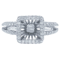 1.24ct 18k White Gold Diamond Semi-mount Ring