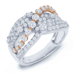 1.51ct 18k Two-tone Rose Gold Diamond Bridge Ring