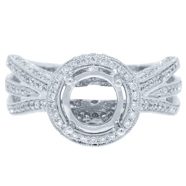 0.75ct 18k White Gold Diamond Semi-mount Ring