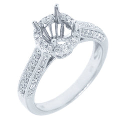 0.48ct 18k White Gold Diamond Semi-mount Ring
