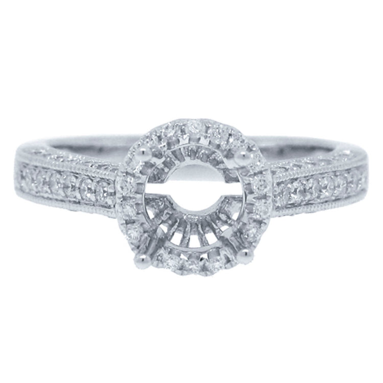 0.48ct 18k White Gold Diamond Semi-mount Ring
