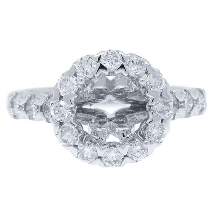 0.86ct 18k White Gold Diamond Semi-mount Ring