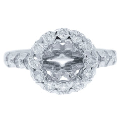 0.86ct 18k White Gold Diamond Semi-mount Ring