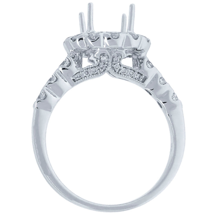 0.86ct 18k White Gold Diamond Semi-mount Ring