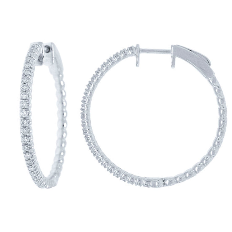 0.47ct 14k White Gold Diamond Hoop Earring