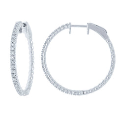 0.47ct 14k White Gold Diamond Hoop Earring
