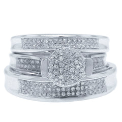 0.39ct 14k White Gold Diamond Trio Set Pave