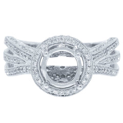 0.75ct 14k White Gold Diamond Semi-mount Ring