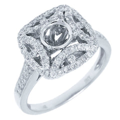 0.66ct 14k White Gold Diamond Semi-mount Ring