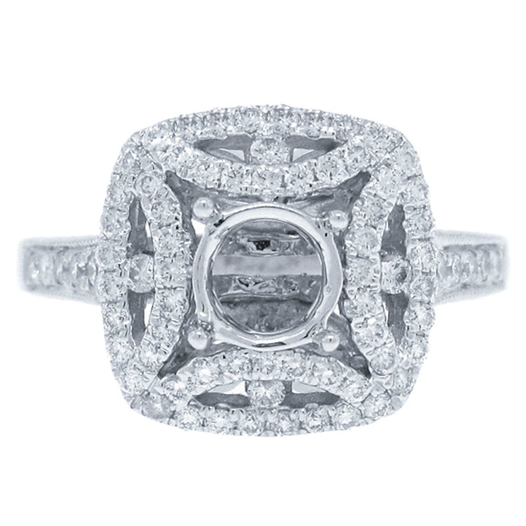 0.66ct 14k White Gold Diamond Semi-mount Ring