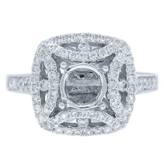 0.66ct 14k White Gold Diamond Semi-mount Ring