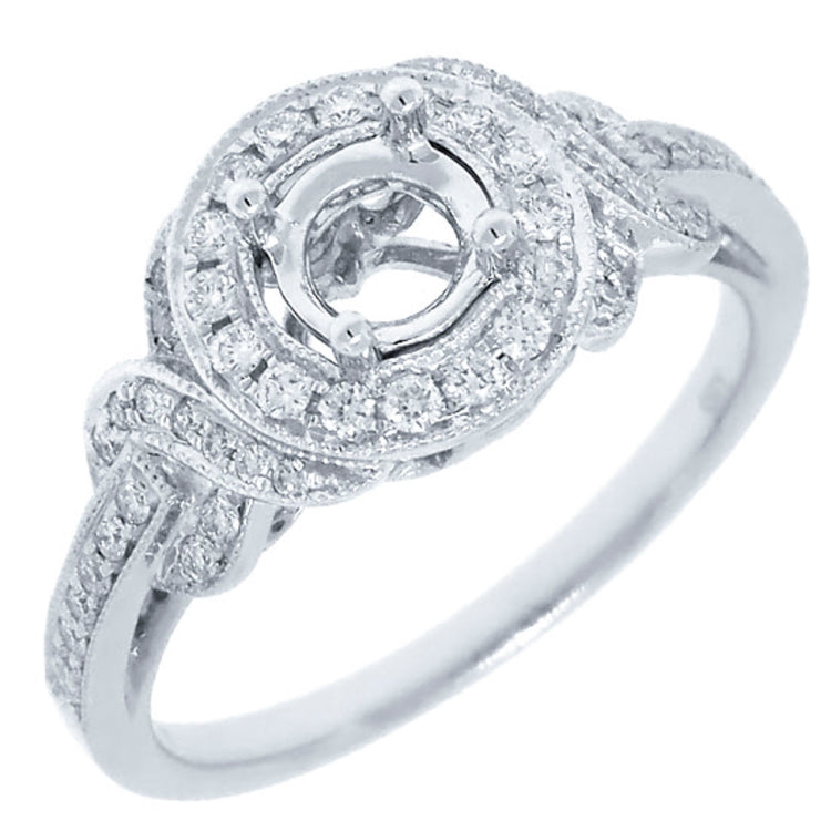 0.30ct 14k White Gold Diamond Semi-mount Ring