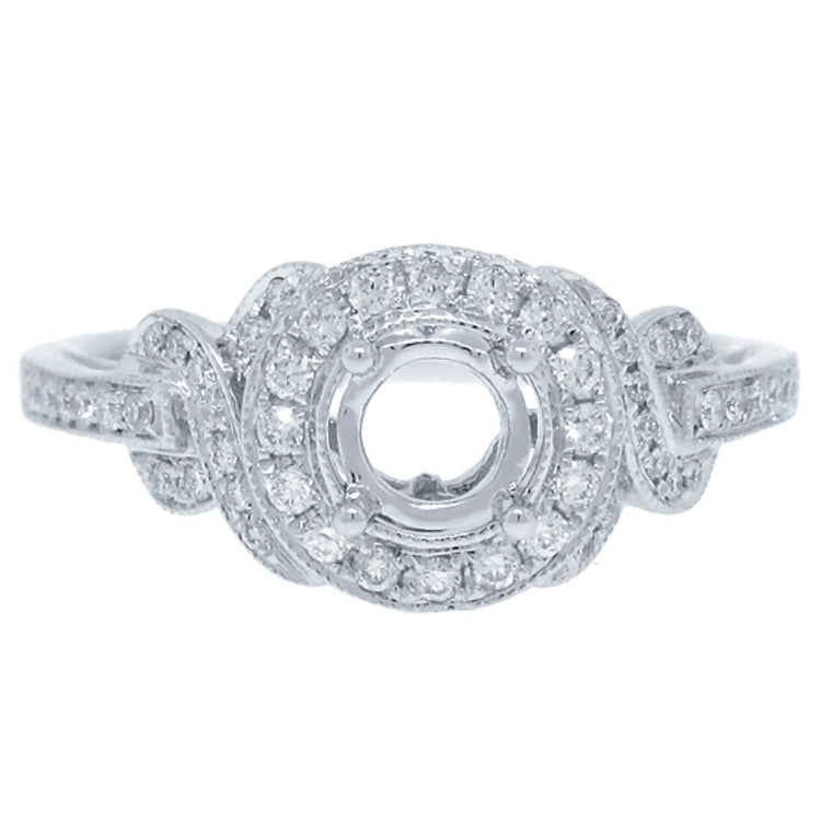 0.30ct 14k White Gold Diamond Semi-mount Ring