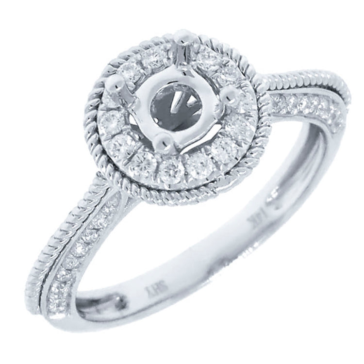 0.35ct 14k White Gold Diamond Semi-mount Ring