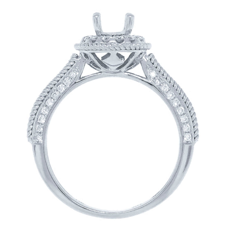 0.35ct 14k White Gold Diamond Semi-mount Ring