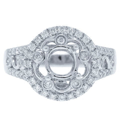 0.52ct 14k White Gold Diamond Semi-mount Ring