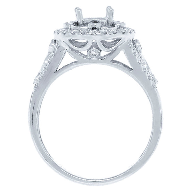 0.52ct 14k White Gold Diamond Semi-mount Ring