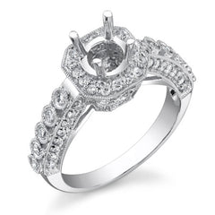 0.95ct 18k White Gold Diamond Semi-mount Ring