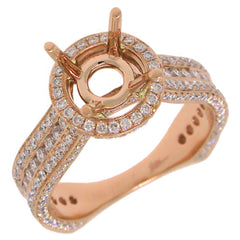 1.60ct 18k Rose Gold Diamond Semi-mount Ring