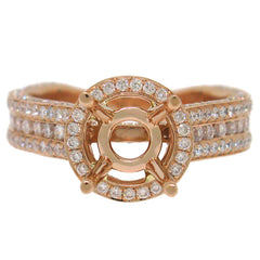 1.60ct 18k Rose Gold Diamond Semi-mount Ring