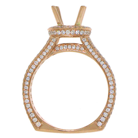 1.60ct 18k Rose Gold Diamond Semi-mount Ring