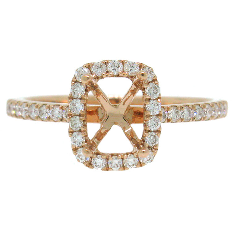 0.35ct 14k Rose Gold Diamond Semi-mount Ring