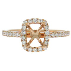 0.35ct 14k Rose Gold Diamond Semi-mount Ring