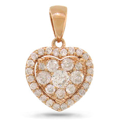 0.47ct 14k Rose Gold Diamond Heart Necklace