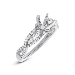 0.45ct 14k White Gold Diamond Semi-mount Ring for 1.00ct Center