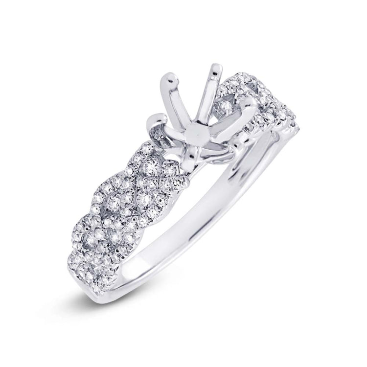 0.57ct 14k White Gold Diamond Semi-mount Ring