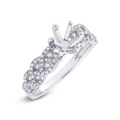 0.57ct 14k White Gold Diamond Semi-mount Ring