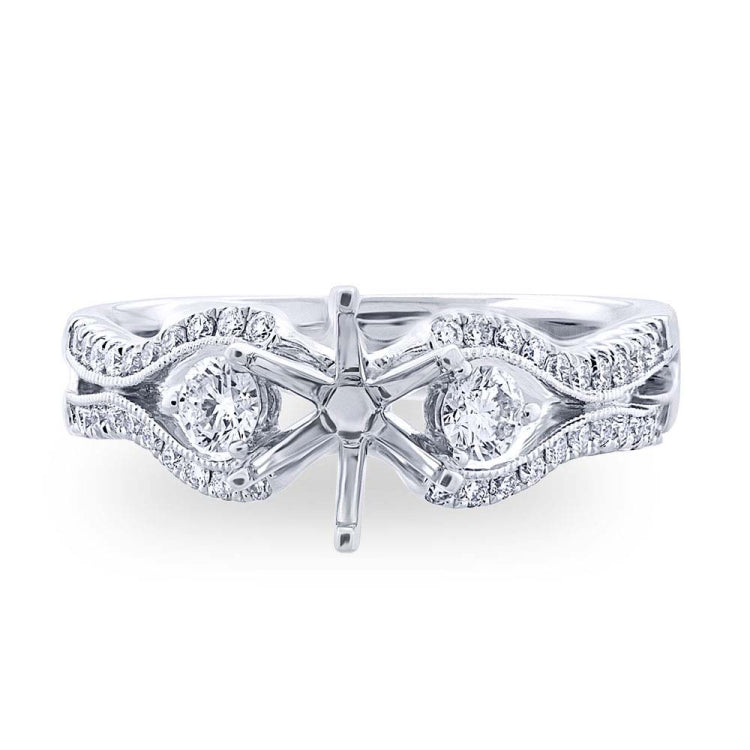 0.49ct 14k White Gold Diamond Semi-mount Ring
