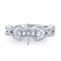 0.49ct 14k White Gold Diamond Semi-mount Ring