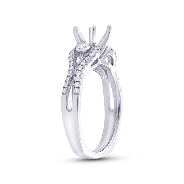 0.49ct 14k White Gold Diamond Semi-mount Ring