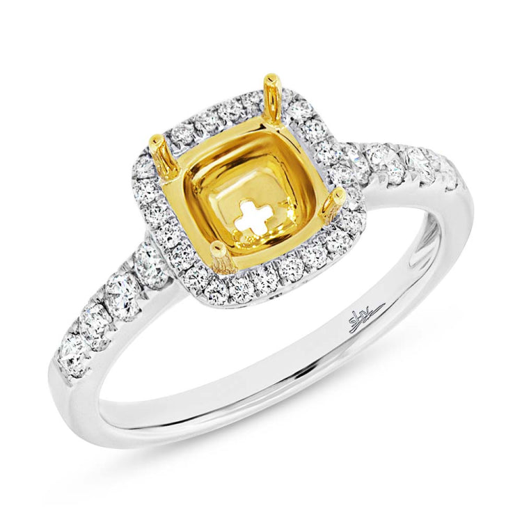 0.48ct 14k Two-tone Gold Diamond Semi-mount Ring